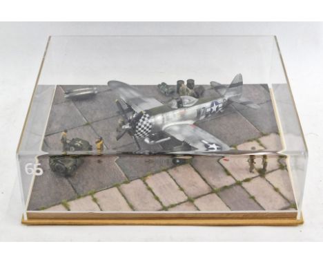 A 1:48 scale diorama of a P-47D Thunderbolt 150, perspex cased. 