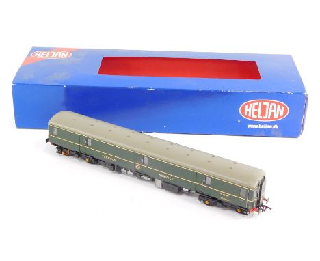 A Heljan OO gauge class 128 DPU parcel service locomotive, W55993, green with speed whiskers, item 89001, boxed.