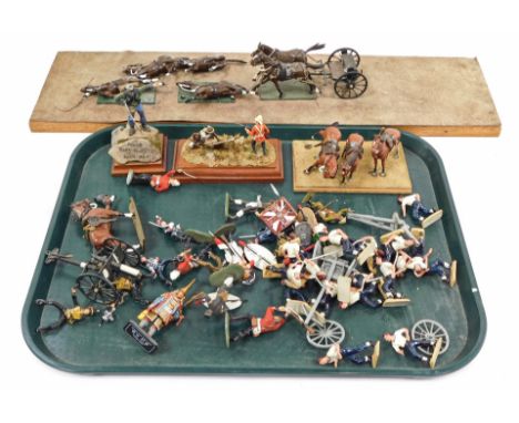 Britain's, Del Prado and Kingcast diecast soldiers, including British twenty four foot gun and Zulu warrior hand to hand set,
