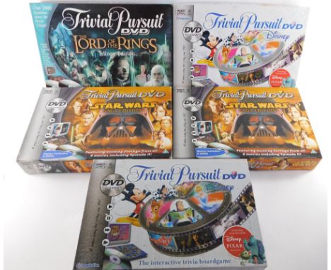 Parker Bros Trivial Pursuit DVD, to include The Lord of The Rings Trilogy Edition, Trivial Pursuit Disney Edition, Star Wars 