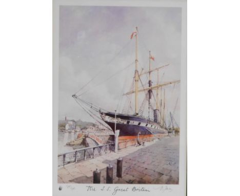 After A V Pace (20thC School). The SS Great Britain, limited edition 897/1000, signed in pencil to margin, 28cm x 19cm, frame