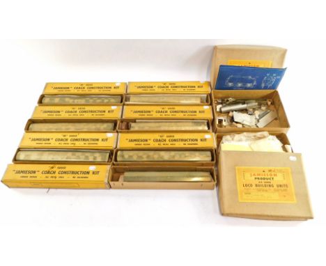 Jameson OO gauge loco building units and coach construction kits, including BR 60ft 6 inch standard first class, BR (LMR) 57f