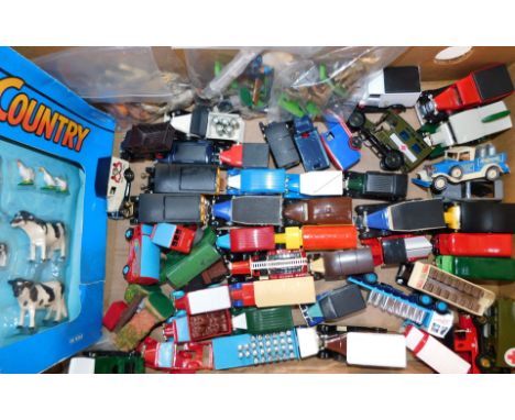 Ertl Matchbox and Britain's die cast and plastic, to include Ertl Farm Country Deluxe Animal Set, Britain's Army figures, Mat