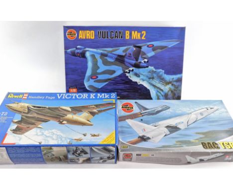 Airfix and Revell 1:72 scale model construction kits, comprising Revell Handley Page Victor K mark II BA, Airfix BACTSR-2, an