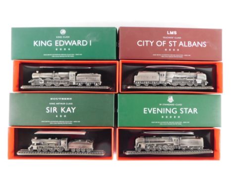 DJ H Great British Locomotives Heritage Collection series 1, 1:60 scale pewter models comprising LMS Duchess class 'City of S