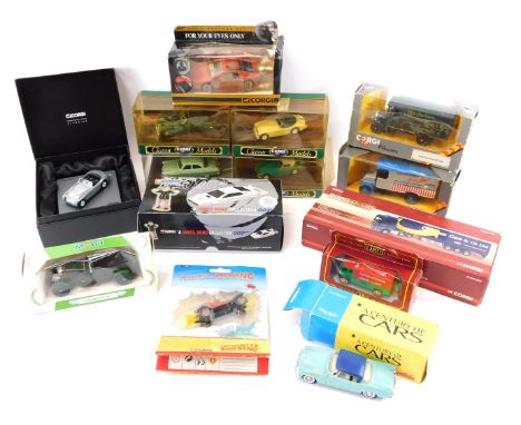 Corgi and other die cast vehicles, to include James Bond Collection Lotus Esprit and Jaws figure set, Corgi Classics 1929 Tho