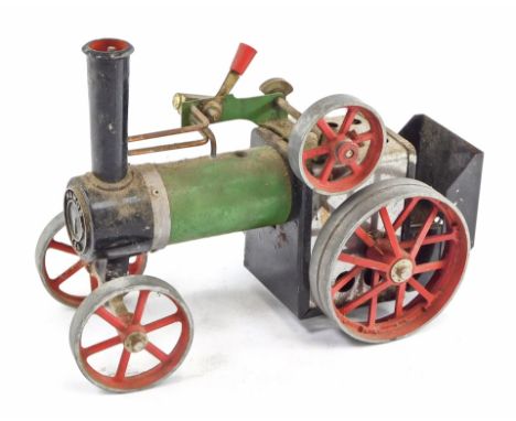 A Mamod steam tractor TE1, canopy lacking. 