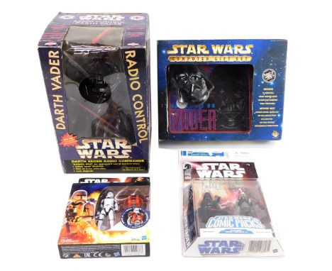 Star Wars toys and collectables, comprising a Star Wars First Order Flame Trooper, Star Wars comic pack Darth Vader and Grand