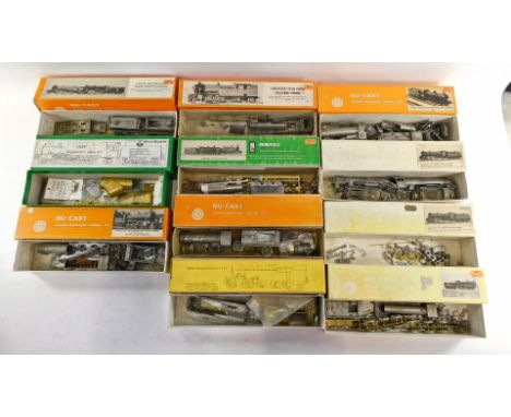A group of OO gauge brass and white metal locomotive kits, including Pro Scale LNER Peppercorn Class A1, seven Nu-Cast engine