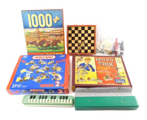 Toys and games, to include Meccano No 2 set, Trix Motor Trix construction set, Waddington's 1000 piece jigsaw puzzle, etc. (a