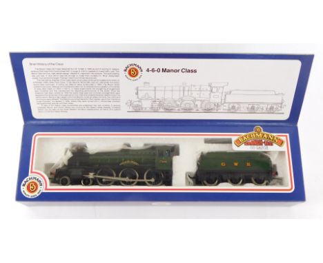 A Bachmann Branchline OO gauge Manor class locomotive 'Bradley Manor', 4-6-0, 7802, GWR green, 31-300 boxed. 