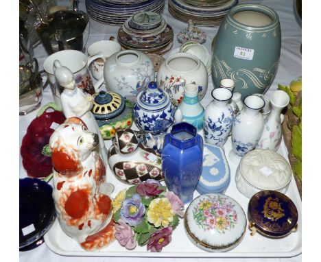 A Pearson's of Chesterfield Art Deco vase; china animals; figures; trinket ware