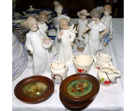 Seven Nao figures of children; 4 collectors’ plates; 3 miniature pictures; etc.