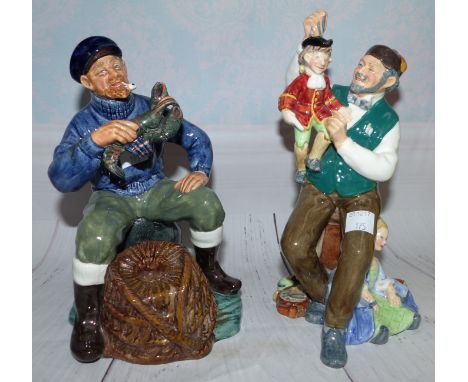 Two Royal Doulton figures:  "The Lobster Man", HN 2317 & "The Puppet Maker", HN 2253