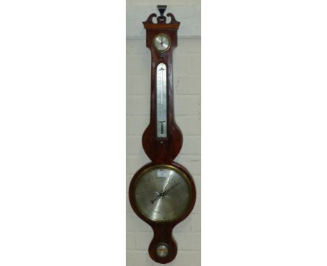 A 19th century mercury column barometer in mahogany banjo case
