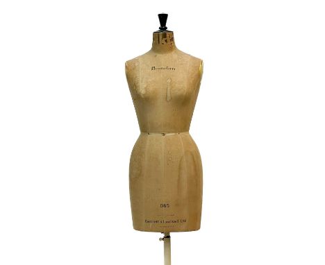 A vintage Kenneform female mannequin or Taylor's dummy. By Kennett &amp; Lindsell Ltd, with painted metal tripod stand, heigh
