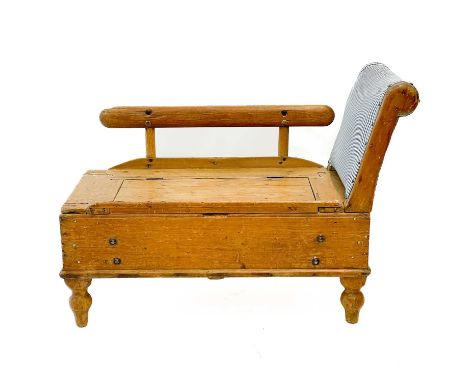 A 19th century small pine daybed. With removable side support and storage to base.Overall height 75.5cm width 93cm depth 45cm