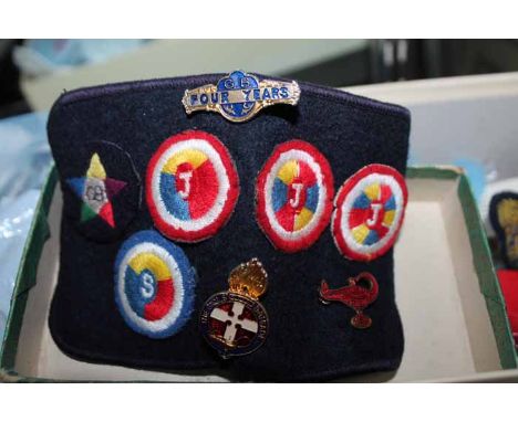 LOT OF ENAMEL AND OTHER BADGESalong with cap badges and buttons 