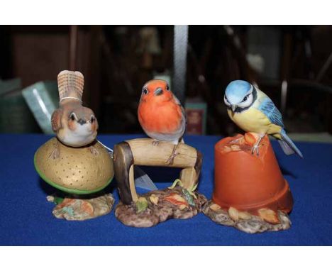 GROUP OF CERAMIC FIGURES OF BIRDSalong with other figures and ceramics and Wedgwood