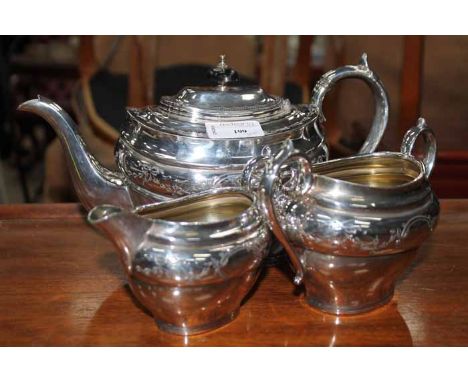 LARGE LOT OF SILVER PLATED ITEMSincluding a silver plated three piece tea service, flatware etc