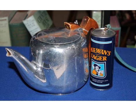 PICQUOT WARE TEAPOT AND HOT WATER POTtogether with some other tin collectables and a set of miniature carpet bowls