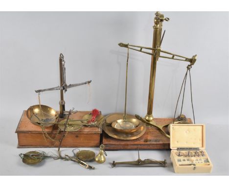 Two Late 19th Century Pan Scales in Need of Some Restoration and Some Incomplete together with Mixed Late 19th and Early 20th
