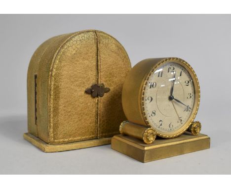 An Edwardian Cased Travel Alarm Clock by Zenith, Working Order, 10cms High 