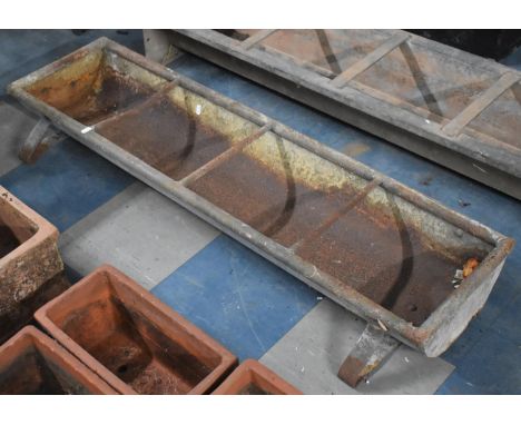 A Vintage Galvanized Feeding Trough, 124cm wide 