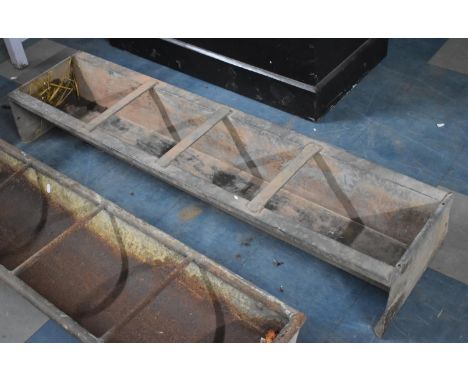 A A Vintage Galvanized Feeding Trough, 137cm 