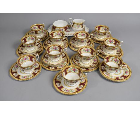 A Royal Albert Lady Hamilton Tea Set to Comprise Eleven Cups, Eight Saucers, Ten Side Plates, Tray, Milk Jug and a Sugar Bowl
