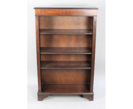 A Modern Mahogany Four Shelf Open Bookcase, 76cms Wide 