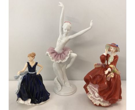 2 boxed Royal Doulton petite figurines. "Top O' The Hill " and "Congratulations". Together with a boxed Old Tupton Ware ceram