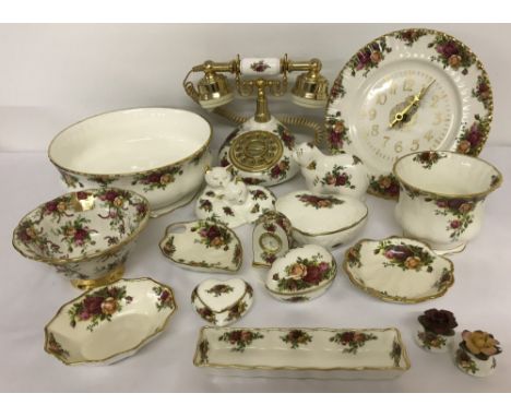 A large collection of mixed ceramic items by Royal Albert in "Old Country Roses" design.&nbsp;Comprising a push button old st