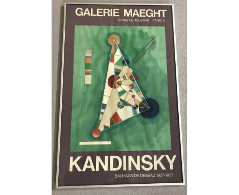 A vintage framed and glazed Kandinsky exhibition 1927-33 Galerie Maeght, Paris poster.  Frame size approx. 72cm x 45.5cm.
