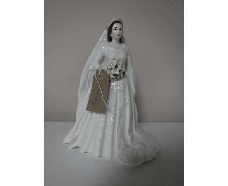 A Royal Worcester figurine, 'Her Majesty Queen Elizabeth II Diamond Wedding Anniversary'