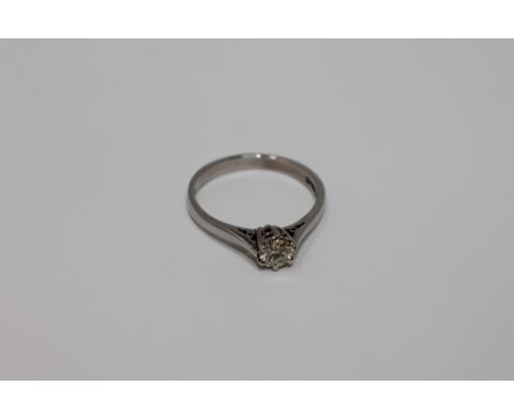 An 18ct white gold solitaire diamond ring