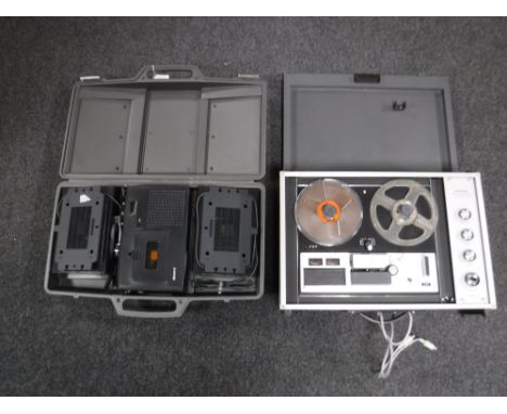 A cased Sony stereo tape recorder and cased Sony cassette corder 