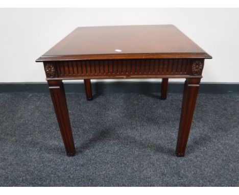 A reproduction inlaid mahogany lamp table 