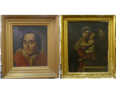 SS Pismono (19th century) Cardinal Giacoma Antonelli, head and shoulders, oil on canvas, together with a further Continental 