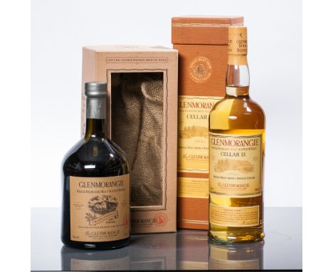 GLENMORANGIE CELLAR 13
Single Highland Malt Scotch Whisky
1 litre. 43% vol. In carton. 
GLENMORANGIE TRADITIONAL 100° PROOF
S