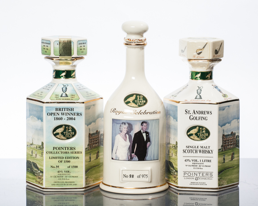 ROYAL CELEBRATION DECANTER POINTERS OF LONDON AND EDINBURGH 12 Years