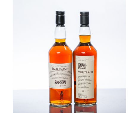 DAILUAINE 16 YEARS OLD
Speyside Single Malt Scotch Whisky. 
70cl. 43% vol.  
MORTLACH 16 YEARS OLD
Speyside Single Malt Scotc