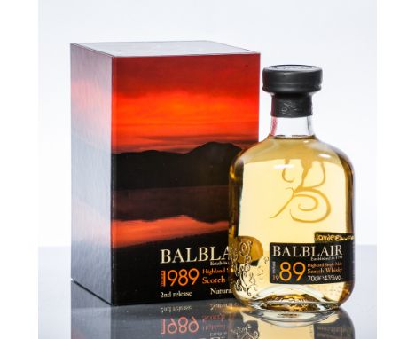 BALBLAIR 1989
Highland Single Malt Scotch Whisky. Bottled 2010; 21 years old. 2nd release. 
70cl. 43% vol. In box. 