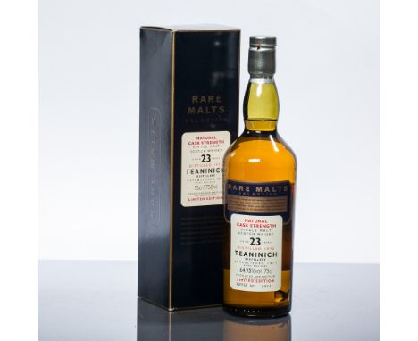 TEANINICH 23 YEARS OLD RARE MALTS
Single Malt Scotch Whisky. Distilled 1972. Limited edition; bottle no. 1914. Natural cask s