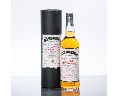 PORT DUNDAS 1978 SOVEREIGN 35 YEAR OLD
Single Grain Scotch Whisky, bottled from a single cask in June 2013 by Hunter Laing. 7