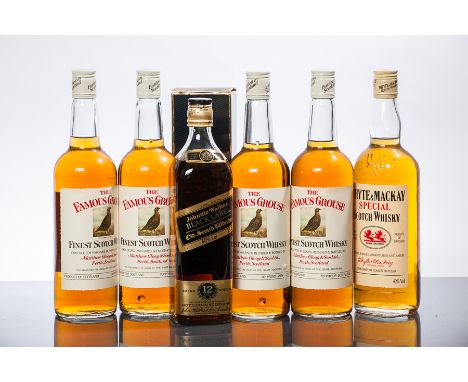 JOHNNIE WALKER BLACK LABEL
Blended Scotch Whisky. 12 years old. 75 cl, 40% volume. In carton.
WHYTE & MACKAY 
Blended Scotch 