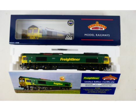 Bachmann - A boxed OO gauge Class 66 Diesel locomotive named Ruby number 66540 in Freightliner 40th Anniversary livery exclus