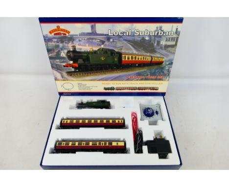 Bachmann - A boxed OO gauge Local Suburban train set with a 56XX locomotive and 2 x Collett coaches # 30-015. The models appe
