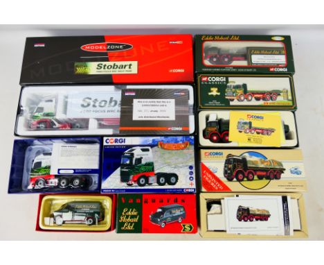 Corgi - Eddie Stobart - A group of trucks including Scania Topline # CC12936, number 2774 of 3510, Volvo FH tractor unit # CC