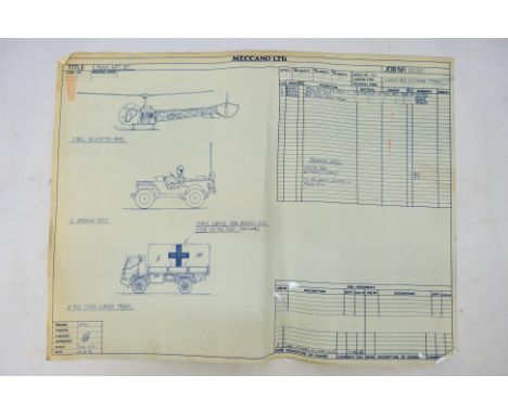 Dinky Toys - Meccano - A rare Meccano factory facsimile drawing of the fabled 'M.A.S.H.' Gift Set. The assembly drawing Job N